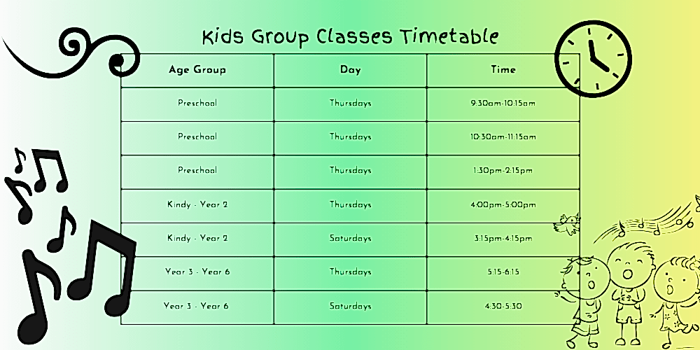 Kids Group Singing Lessons